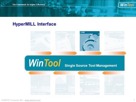 WinTool HyperMILL Interface Single Source Tool Management