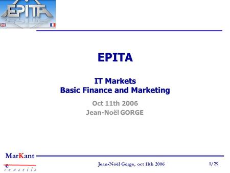 EPITA IT Markets Basic Finance and Marketing
