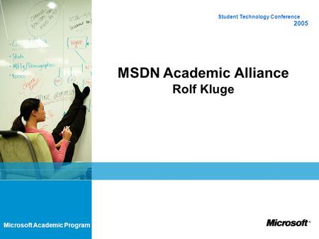 MSDN Academic Alliance Rolf Kluge