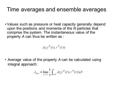 Time averages and ensemble averages