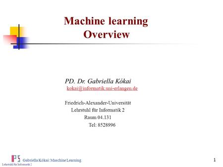 Machine learning Overview