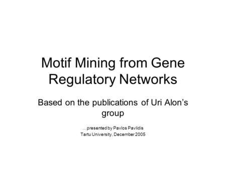 Motif Mining from Gene Regulatory Networks