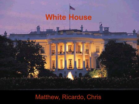 Matthew, Ricardo, Chris White House Blue room cabinet room china room Cross hall dining room diplomatic room.