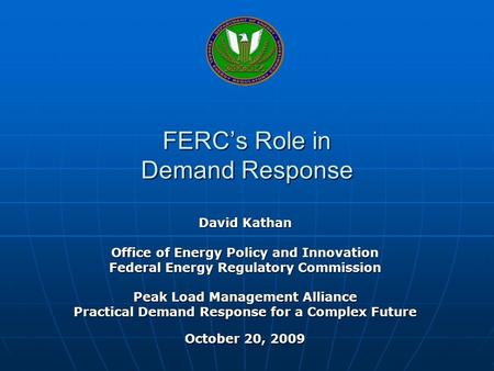 FERC’s Role in Demand Response
