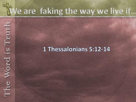 We are faking the way we live if…
