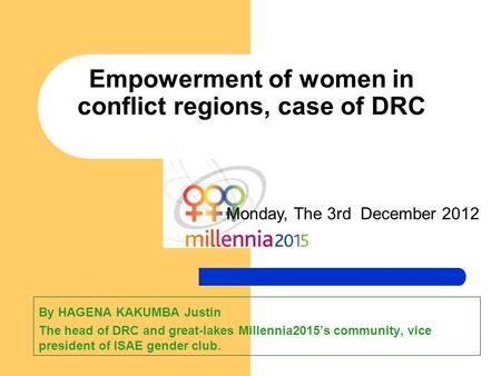 Empowerment of women in conflict regions, case of DRC