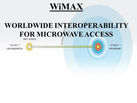 WORLDWIDE INTEROPERABILITY FOR MICROWAVE ACCESS