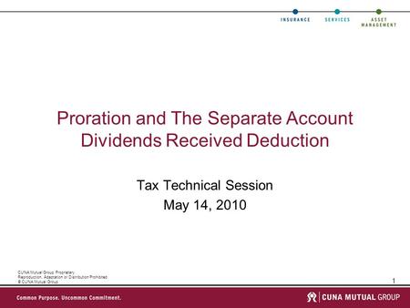 Proration and The Separate Account Dividends Received Deduction