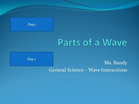Ms. Bandy General Science – Wave Interactions