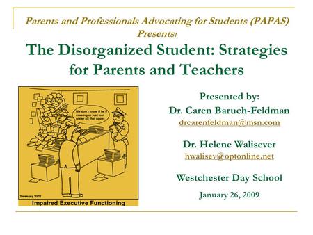 Dr. Caren Baruch-Feldman Westchester Day School