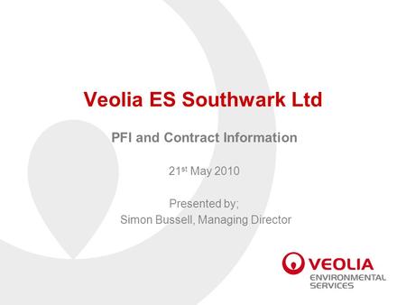 Veolia ES Southwark Ltd