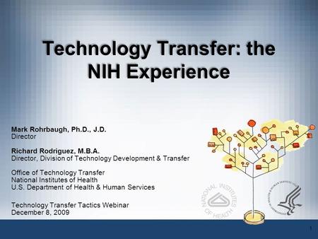 Technology Transfer: the NIH Experience