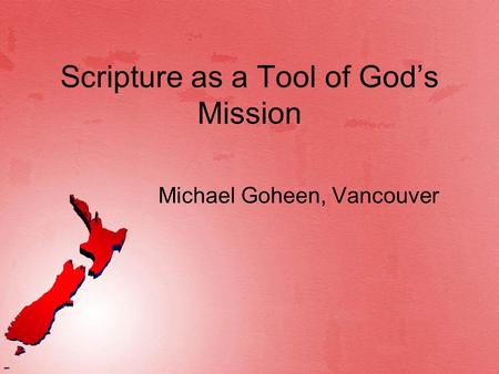 Scripture as a Tool of God’s Mission