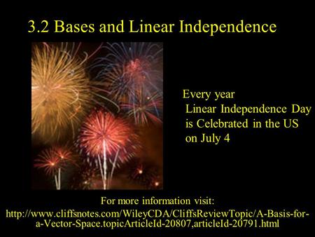 3.2 Bases and Linear Independence