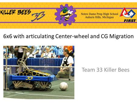 6x6 with articulating Center-wheel and CG Migration Team 33 Killer Bees.