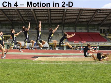 Ch 4 – Motion in 2-D.