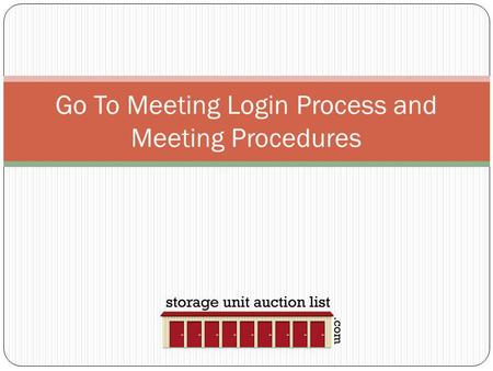 Go To Meeting Login Process and Meeting Procedures