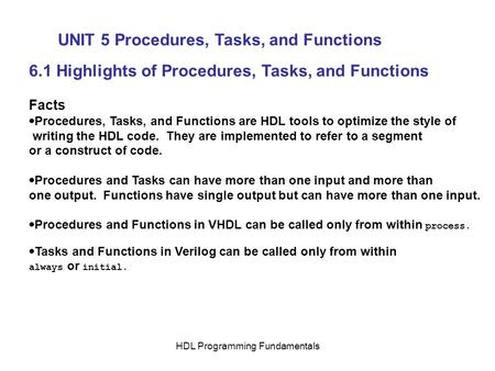 HDL Programming Fundamentals