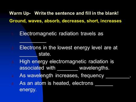 Electromagnetic radiation travels as _________