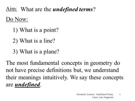 What are the undefined terms?