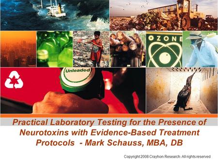 Practical Laboratory Testing for the Presence of Neurotoxins with Evidence-Based Treatment Protocols - Mark Schauss, MBA, DB Copyright 2008 Crayhon Research.