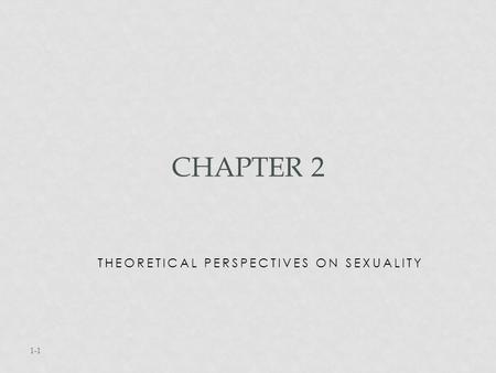 Theoretical Perspectives on Sexuality