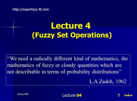 (Fuzzy Set Operations)