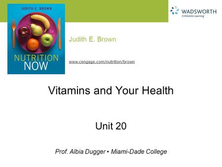Vitamins and Your Health