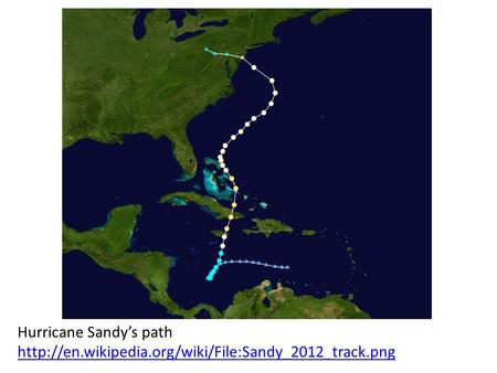 Hurricane Sandys path