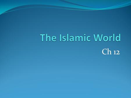 The Islamic World Ch 12.
