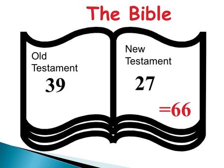 The Bible New Testament Old Testament 27 39 =66.