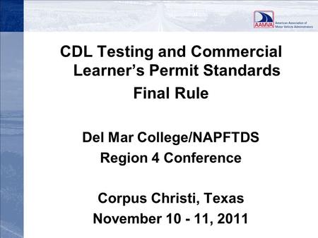 CDL Testing and Commercial Learner’s Permit Standards Final Rule