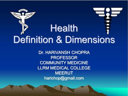 Health Definition & Dimensions