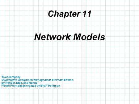 Network Models Chapter 11