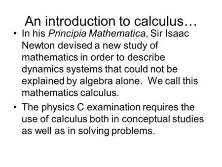 An introduction to calculus…