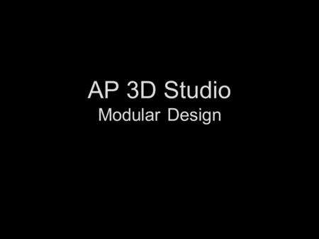 AP 3D Studio Modular Design
