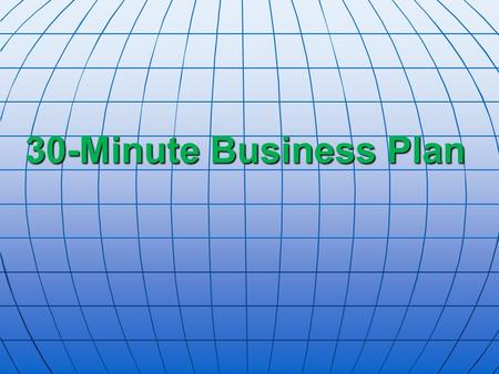 30-Minute Business Plan.