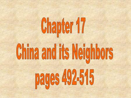 China and its Neighbors
