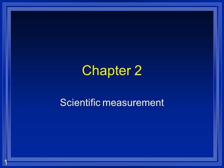 Scientific measurement