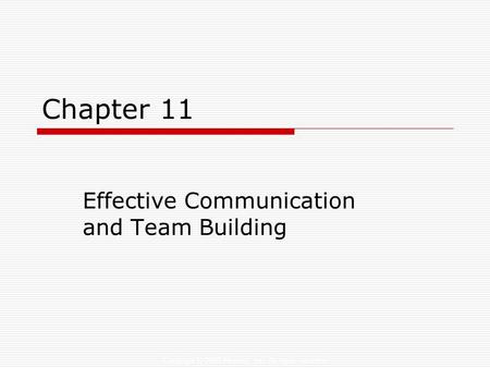 Effective Communication and Team Building