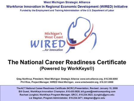 The National Career Readiness Certificate