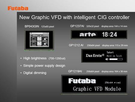 New Graphic VFD with intelligent CIG controller
