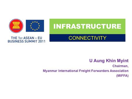 INFRASTRUCTURE CONNECTIVITY U Aung Khin Myint Chairman,