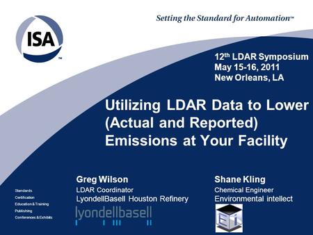 12th LDAR Symposium May 15-16, 2011 New Orleans, LA