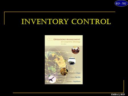 Inventory Control.