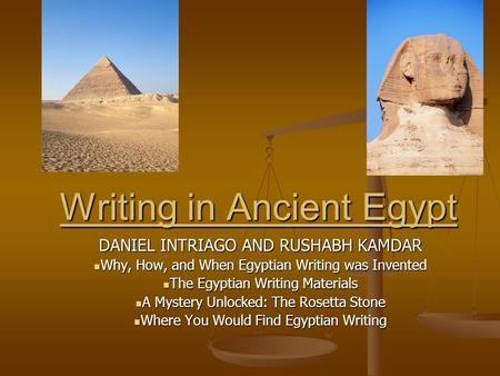 Writing in Ancient Egypt