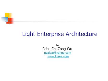 Light Enterprise Architecture