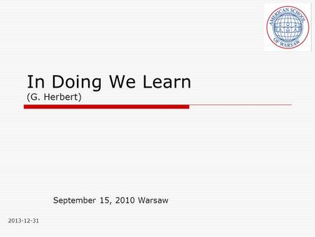 In Doing We Learn (G. Herbert)