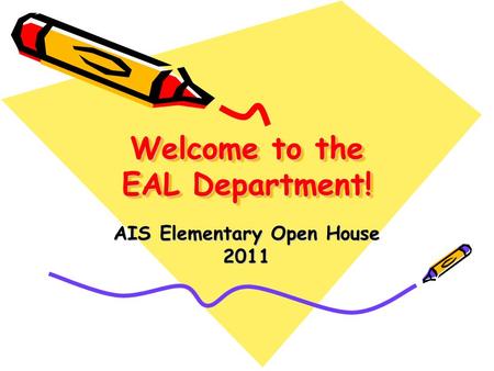 Welcome to the EAL Department!