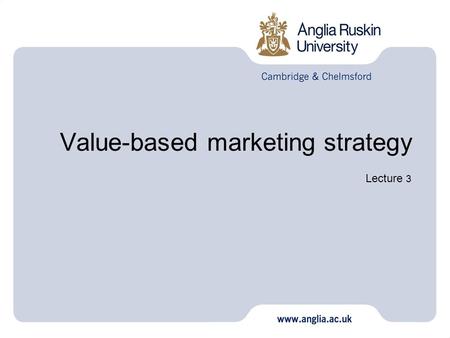 Value-based marketing strategy